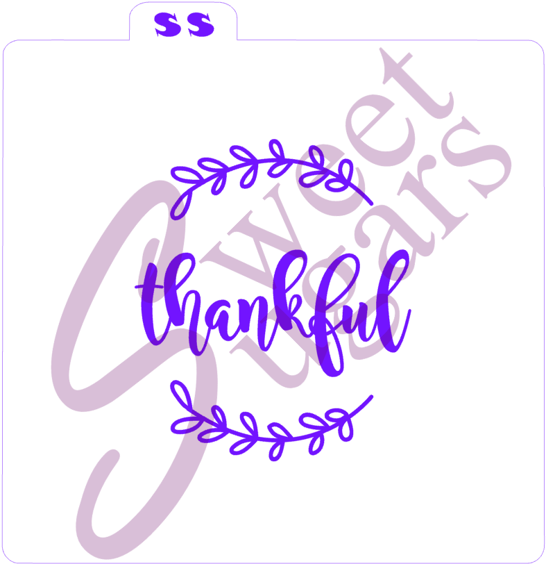 Thankful with Top/Bottom Wreath Silkscreen Stencil (1 or 2 part) image 0