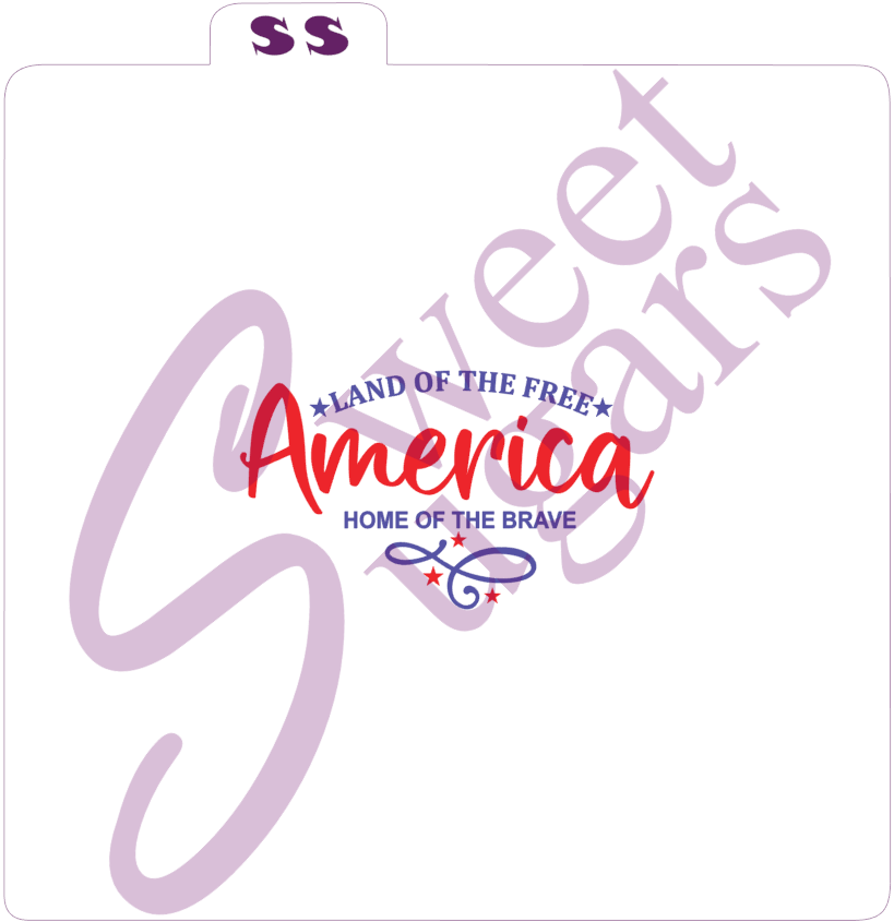 America, Land of the Free, Home of the Brave 2 part Silkscreen Stencil image 0